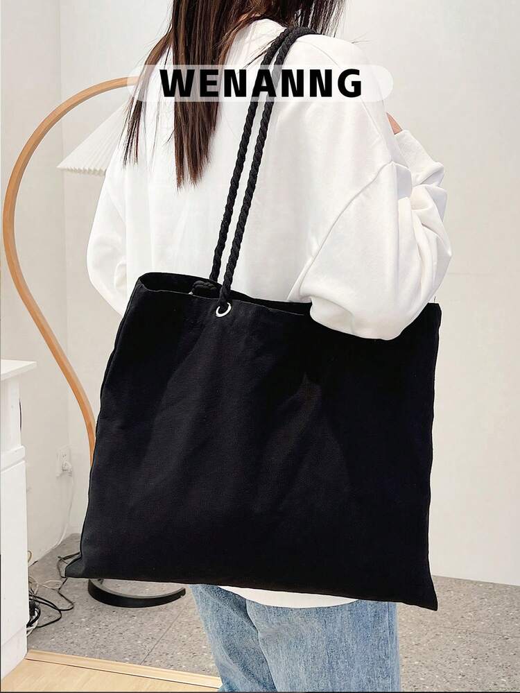 Minimalist Shopper Bag, School Supplies, School Bag, School Handbag, School Tote Bag, School Bookbag, Back To School Bags, Large Capacity, Waterproof, Lightweight, Portable, Foldable, Classic Casual, Suitable For Teen Girls Women College Students, Teacher, Perfect For Back To School, First Day Of School, Middle School, High School, Shopping, Tote Bags For Women, College Essentials, Street & Japanese Bag For Women