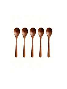 1/2/5/10pcs Japanese Camphor Wood Long Handle Wooden Spoons For Eating Rice, Stirring, Ramen - Brown - View 11