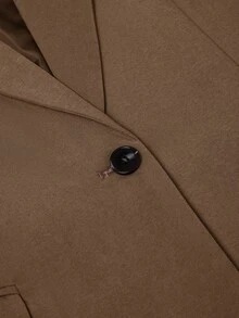 HOMEYEE Áo khoác blazer dài tay cỡ lớn kiểu cổ điển, thanh lịch, chuyên nghiệp, thích hợp cho công sở, đi làm, mùa xuân. - màu nâu - Xem 4