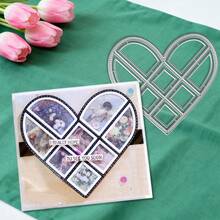 Creative Love Photo Frame Dies, DIY Scrapbooking Album And Embossing Stencil, Greeting Card Making Tool, Card Paper Cutting Crafts ,Gift Card Making Template Die Cuts. - Silver - View 6