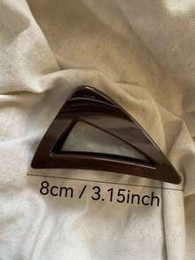 2pcs/1pc Women Blue One-Piece Chocolate Triangle Hair Clips, Fashionable Hair Claw Barrettes, Elegant Minimalist Solid Color Hair Claws Suitable For Daily, Casual, Party, Beach, Vacation, Hairstyling, Washing Face/Hair, Makeup, Outfit Accessories, Autumn/Winter/Spring/Summer - Multicolor - View 3