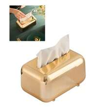 zxxSOPORTE DE CAA DE PAÑUELOS MAGNÉTICO DORADO PARA ORGANIZADOR DE ESCRITO DE OFICINA DE SALA DE ESTARcaja de oficina - como en la foto - Ver 1