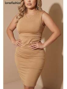Women Long Dresses - Beige - View 3