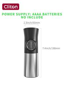 CLITON 2pcs Gravity Sensing Electric Pepper & Salt Grinder Set With Automatic LED Light - Popular Gift For Valentine's Day, Mother's Day, Cooking & Grilling In 2025 - Battery Powered, Holiday Gift Box Packaging, Kitchen Essential (Black)