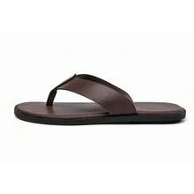 Men's Casual Slides, Lightweight & Durable Thong Sandals For Beach, Summer - Brown - View 3