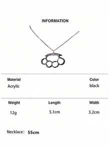 1pc Fashionable Pink Pendant Necklace, Punk Hip-Hop Style Women's Jewelry, Suitable For Party, Banquet, Travel, Holiday And Daily Wear - Geometry - View 10