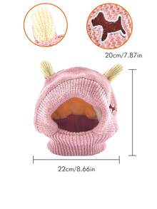 1pc Pet Hat, Dog Headwear, Suitable For Small/Medium/Large Dogs, Warm & Cute, Autumn/Winter - Multicolor - View 3