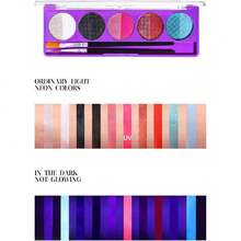 Pintura Corporal Soluble en Agua Navidad, Maquillaje Paleta de Delineador de Ojos de 10 Colores, Altamente Pigmentado, Maquillaje de Pintura para la Cara y el Cuerpo, Brillo UV para Adultos y Niños, No Tóxicas (B),40855845 - Negro - Ver 5