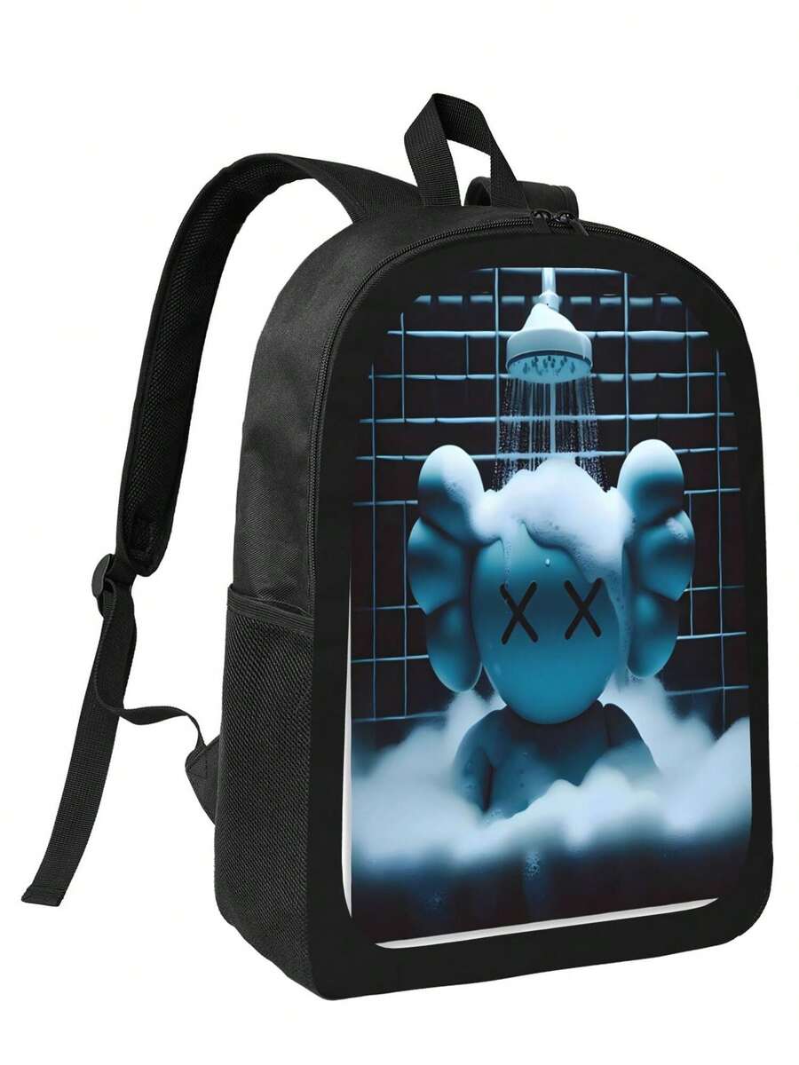 Kawss Kawaii Kaw Anime Cartoon Men&AposLarge Capacity Backpack With Adjustable Shoulder Straps For Convenient Design, Waterproof And Scratch Resistant, Travel, And Commuting Backpacks - 黑色 - 查看 1