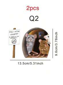 1个3D立体老鼠洞墙贴，可爱老鼠窥视设计，可移除PVC材质，适用于客厅、卧室、厨房、墙面装饰、房间装饰、家居装饰、圣诞装饰 - 彩色 - 查看 16