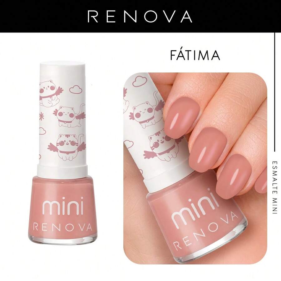 Esmalte de uñas MINI Renova, Color FATI MA, 7.7ml - rosa desnudo - Ver 1