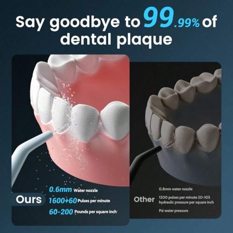 irrigadores bucales hilo dental eléctrico para adultos y niños, palillos dentales de agua, limpieza portátil de viaje, cuidado dental con bolsa - Blanco - Ver 1