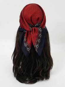 1pc Bandana Style Cashew Print Women Scarf/Headband/Neckerchief - Multicolor - View 5