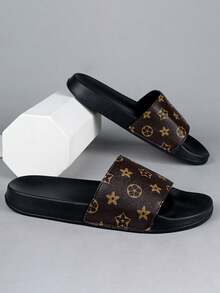 男士运动拖鞋，耐用加厚EVA鞋底，轻便休闲室内/室外沙滩拖鞋，适合夏季户外及居家穿着，透气舒适。 - 棕色 - 查看 4