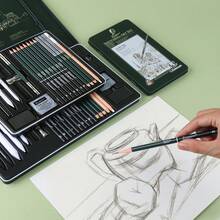 10/12/19/27pcs Sketch Pencil Set, Professional Art Charcoal Pencil Drawing Kit, Portable Iron Box Pencil Set, Woodless Charcoal Pencil, Art Painting Tools - Sketching Set - View 4