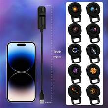 3/6/10颗LED投影灯 | 360°旋转，营造节日氛围，适用于墙壁、天花板、室内、卧室、复活节、斋月装饰，USB供电 - 黑色 - 查看 11