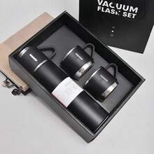 Stainless Steel Vacuum Flask Set, Insulated Thermal Mug 500ml/16.9oz, Double-Wall Vacuum Insulated Bottle, With Tumbler Cup, For Business, Office, School - Hot And Cold Beverages - Multicolor - View 8