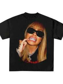 Latto T Shirt - Hip Hop Tee - Big Latto - Rapper T Shirt - Sugar Honey Iced Tea Concert - 黑色 - 查看 1