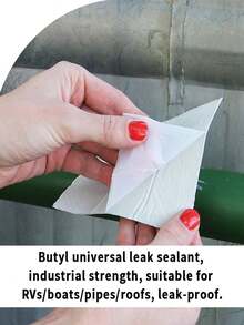 1 Roll Waterproof Tape, High Temperature Resistant Thick Butyl Rubber Tape, For Wall, Swimming Pool, Roof Crack, Pipe Repair Sealing Self-Adhesive Tape - Multicolor - View 4