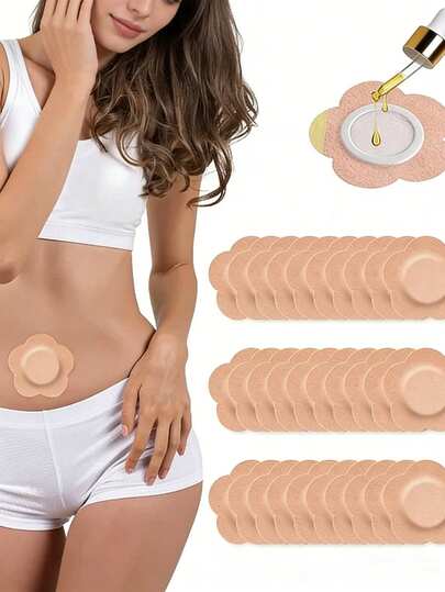 50/30/10/2 Stück Set Einweg Rizinusöl Nabel Aufkleber, Moxibustion Patches, unisex, atmungsaktiv & ölfrei, Vliesstoff Nabel Aufkleber, geeignet für täglichen Gebrauch Zuhause und Reisen