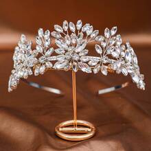 1pc Elegant & Luxurious Bridal Crystal Headband, Handmade Wedding Bridesmaid Hair Hoop, Wedding/Party Accessory - White - View 10