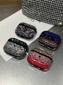 Ốp bảo vệ tai nghe Bluetooth đính kim sa và đá rhinestone, 1 chiếc cho , màu xanh dương - Màu xanh lam - Xem 7