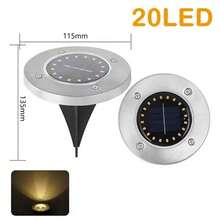 8 LED Solar Powered Stainless Steel Outdoor In-Ground Lights, New Model Lawn Pathway Lights, Waterproof Garden Landscape Lights For Villa - Multicolor - View 14
