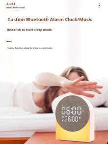 多功能无线蓝牙音箱，白噪音助眠器，带夜灯闹钟，多种舒缓音效助眠 - 白色 - 查看 5