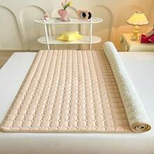 1pc Waterproof Quilted Mattress Pad, Skin-Friendly & Soft, Cozy For Bedroom Use, Fits Twin, Full, Queen, King Size Beds, Solid Color Mattress Protector, Soft Mattress Topper & Cover, Dust-Proof, Machine Washable - Bread Grid - View 44
