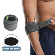 1pc Adjustable Elbow Compression Sleeve, Elbow Support Brace For Men & Women, Golf Elbow, Tennis Elbow Compression Strap - Grey - View 3
