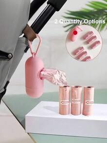 75个/5卷尿布垃圾袋，纯色，方便用于户外婴儿车、汽车、客厅、浴室等场所的婴儿护理，可悬挂在婴儿车上，是送给孩子的圣诞礼物。