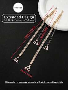 2pcs/Set Women's Crystal Bra Straps, Crystal Shoulder/Body Chain, Adjustable Length, Non-Fading, Shiny, Elegant, Sexy, Suitable For Wedding/Bar/Party/Beach/Date, Valentine's Day Gift - Gold - View 3