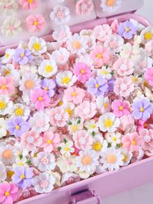 10个装女孩多色花朵发夹，温和护发，可爱侧刘海夹，多功能发夹，适合日常佩戴和返校季 - 彩色 - 查看 5