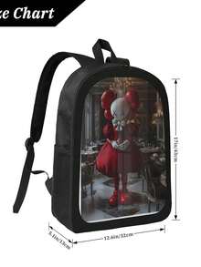 Kawss Kawaii Kaw  Anime Cartoon Men&AposLarge Capacity Backpack With Adjustable Shoulder Straps For Convenient Design, Waterproof And Scratch Resistant, Travel, And Commuting Backpacks - màu đen - Xem 5