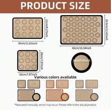 4pcs Silicone Baking Mat, Heat Resistant Non-Stick Oven Liner, Reusable Baking Tray Mat, Washable Easy Clean, Macaron Silicone Baking Mat, Non-Stick Macaron Mold Mat, Suitable For French Pastries, Macarons, Cakes, Cookies, Pizza, Baking Kitchen Tools, Oven Liner, Heat Resistant Mat, Silicone, Baking Paper - Home Kitchen Supplies - Multicolor - View 3