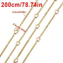 1m/2m Fashionable Stainless Steel Hollow Heart Chain, Gold Cross Chain, Suitable For DIY Necklace, Bracelet, Jewelry Making - Chain - View 13