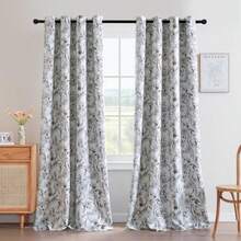 52W X 96L Inch (2 Panels)+French Jouy Flora - Macchiato