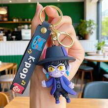 1pc New Electroplated Keychain, KPOP Girl Group Witch Girl Keychain, Cartoon Doll Bag Charm Cartoon Keychain Small Gift - Multicolor - View 13