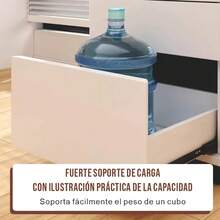 Archivador Para Oficina Y Hogar | Cajonera Con 2 Cajones 1 Puerta - Blanco - Ver 6