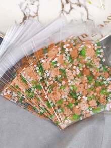 100pcs Rose Baking Packaging Bags, Cookie Bags, Handmade Soap Packaging Bags, Self-Sealing Plastic Bags - Multicolor - View 5