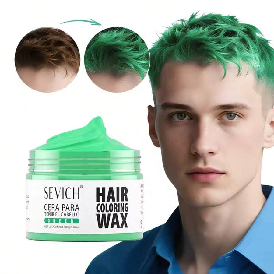 sevich 120g Temporary Hair Color Wax For Men & Women - DIY Styling Wax (Easy Wash Out) | Mix & Create Custom Colors | Perfect For Theme Parties, Cosplay & Daily Fun - 綠色 - 查看 1
