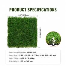 9 Or 18 Pcs Artifical Grass Tiles 12"X12" Interlocking Turf Deck Set, Synthetic Fake Grass Self-Draining Mat Flooring Decor Pad, Perfect For Multi-Purpose Indoor Outdoor Entryway Scraper Dog Mats - 9 件 12x12 英寸 - 查看 7