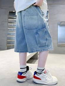 Oversized Loose Fit Denim Shorts For Teenage Boys, Fashion - Black - View 9