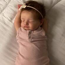 Cloth Body Vinyl Limbs 48 CM 19inch Asleep Reborn Baby Doll Toy For Girl Lifelike Collectable Humanoid Babies Doll With Pink Clothes Cute Kids Birthday Gift - 睡娃娃 - 查看 3