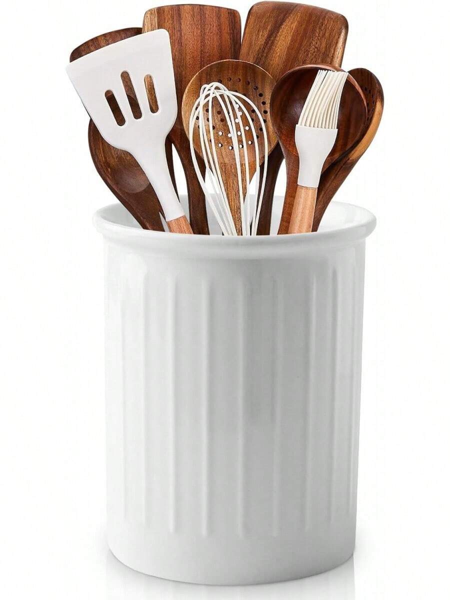 ¡RecomendadoPorta Utensilios para Cocina,Porta Cubiertos de Cerámica, Multifuncional,Se Puede Usar Como Soporte para Utensilios de Cocina, Jarrón, Almacenamiento de Brochas de Maquillaje¡Top de Temporada - 1 - Ver 1
