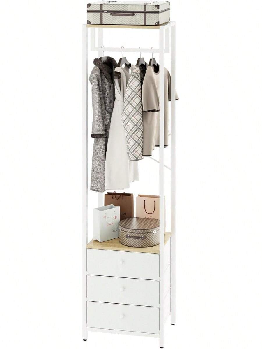 Coat Rack - Ahşap ve Beyaz Renk - Görünüm 1