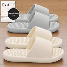 Massage Breathable Slippers, Indoor Home Unisex Hollow Quick-Drying Bathroom Shower Sandals - White - View 2