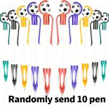 Football Shaped Retractable Ballpoint Pen, Smooth Writing For Office, Daily Use, Advertising Giveaway, Stationery Gift For Football Fans, Assorted Styles And Colors - Multicolor - View 14