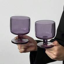 2个装优质紫色高脚杯，用途广泛，适用于各种饮料、酒类、派对，可机洗 - 紫色 - 查看 2