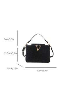 复古哑光豹纹水桶包，女士高端单肩包，时尚百搭斜挎包 - 黑色 - 查看 5